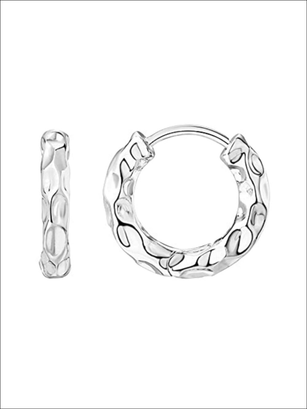14K Gold Plated Chunky Huggie Hoop Earrings 925 Sterling Silver Posts